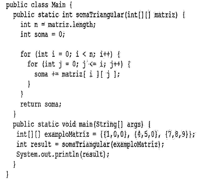Um militar implementou uma função em linguagem JAVA para ... - Gran ...